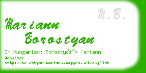 mariann borostyan business card